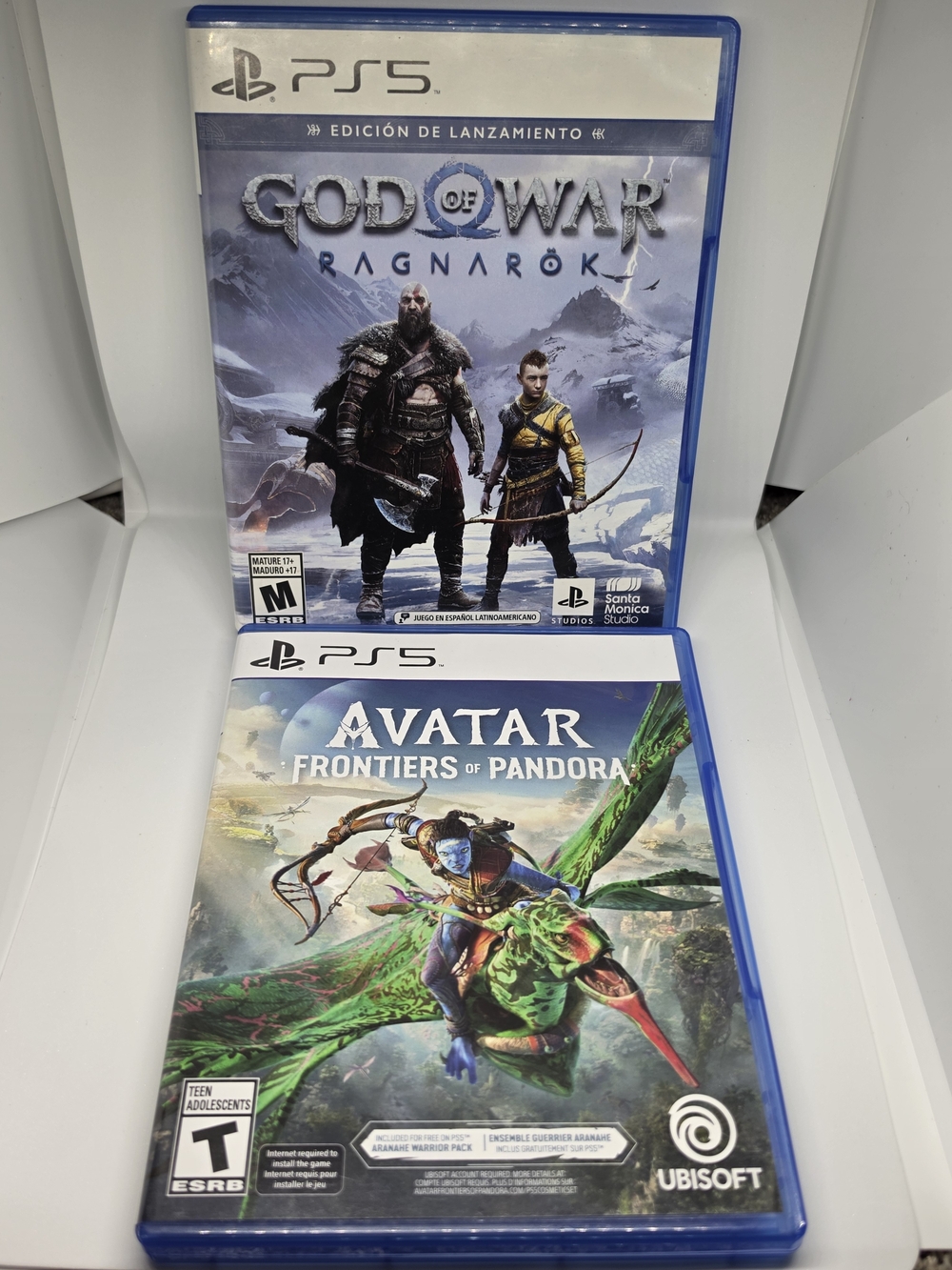 Sony PS5 Blue God of War Ragnarök & Avatar: Frontiers of Pandora Cases